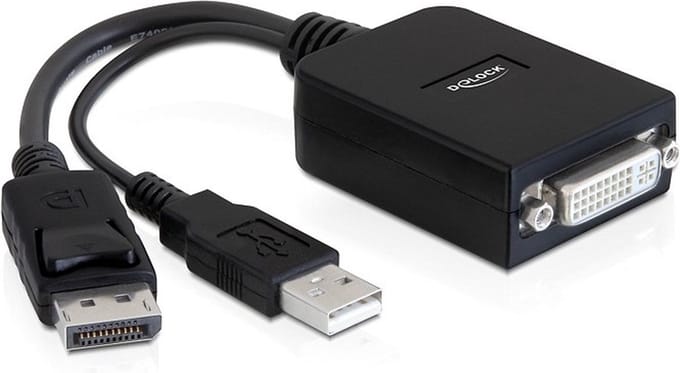 Delock - Actieve DisplayPort naar DVI Beeldscherm Adapter - zwart