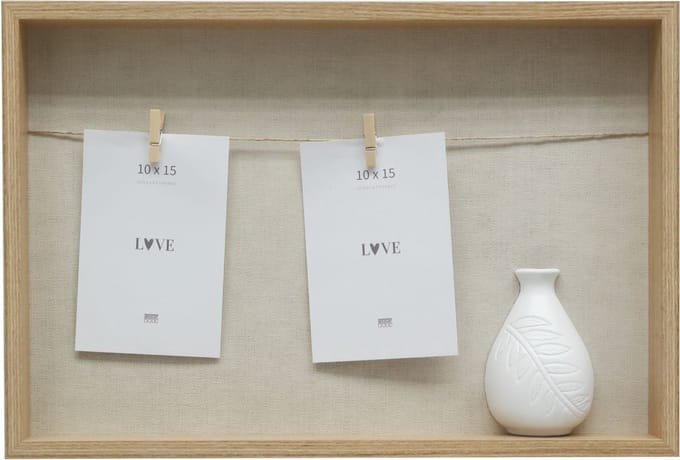 Deknudt Frames memobord S68UD3 E2 - naturel houtkleur - knijper+vaasje