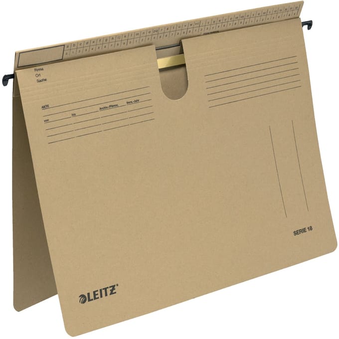 Leitz Reeks 18 Hangmappen, Naturelkarton 250 g/m², Naturel