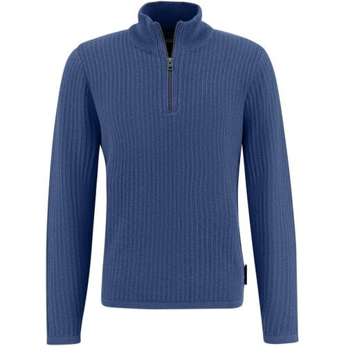 Fynch-Hatton Trui Troyer Zip Rib Structure Wave / male