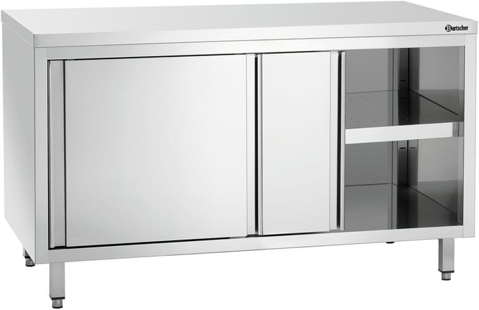 Bartscher Werkkast 700 - RVS - 2 Schuifdeuren - 1 Tussenschap - 1400x700x850mm