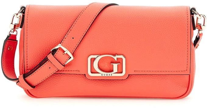 GUESS Schoudertas Circe Flap Shoulder Bag Coral Red Koraalrood