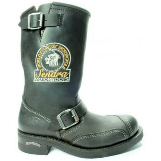 Sendra 3565-Zwart- Bikerlaarzen- Stoere motorboots met stalen neus- maat 44