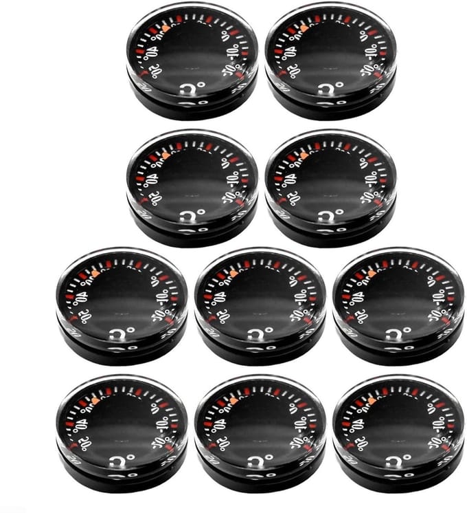 Auto Temperatuurmeter - Mini Thermometer - Temperatuur Bewaken - Waterdicht ABS Plastic - 2x2cm - Zwart