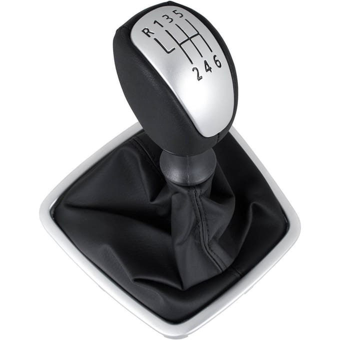 MODECAR Renault Laguna III - Versnellingspook - Zwart/Zilver - 6 Versnellingen - Met Hoezen
