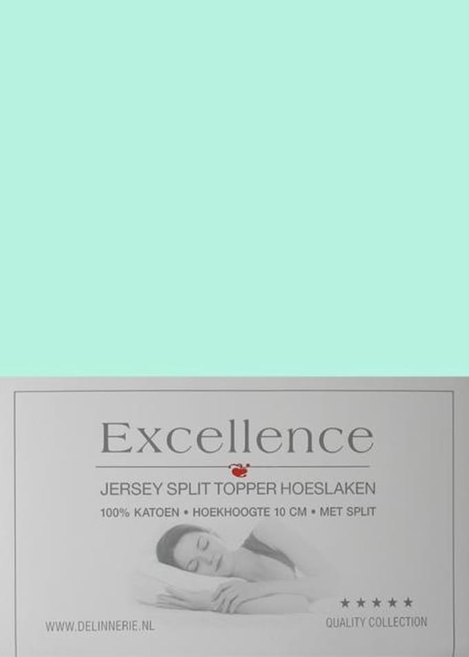 Excellence Jersey Split Topper Hoeslaken - Litsjumeaux - 180x200/210 cm - Mint Green