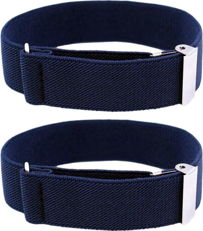 Fako Bijoux® - Mouwophouders - Elastisch - Dames - Heren - Verstelbaar - Per Paar - 2 Stuks - Navy Blauw