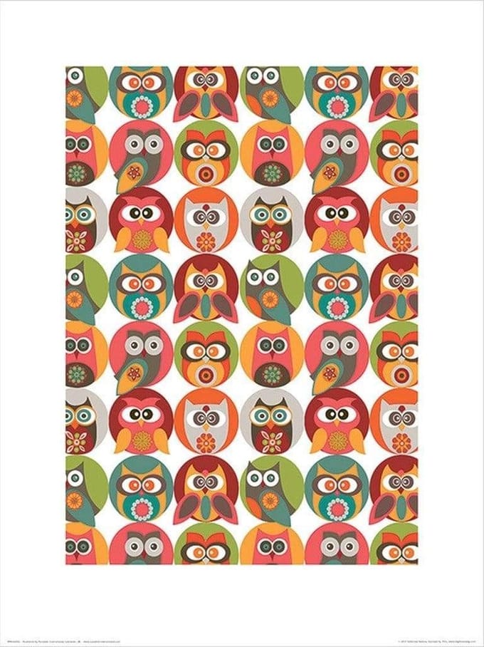 Kunstdruk Valentina Ramos - Owls Family 30x40cm
