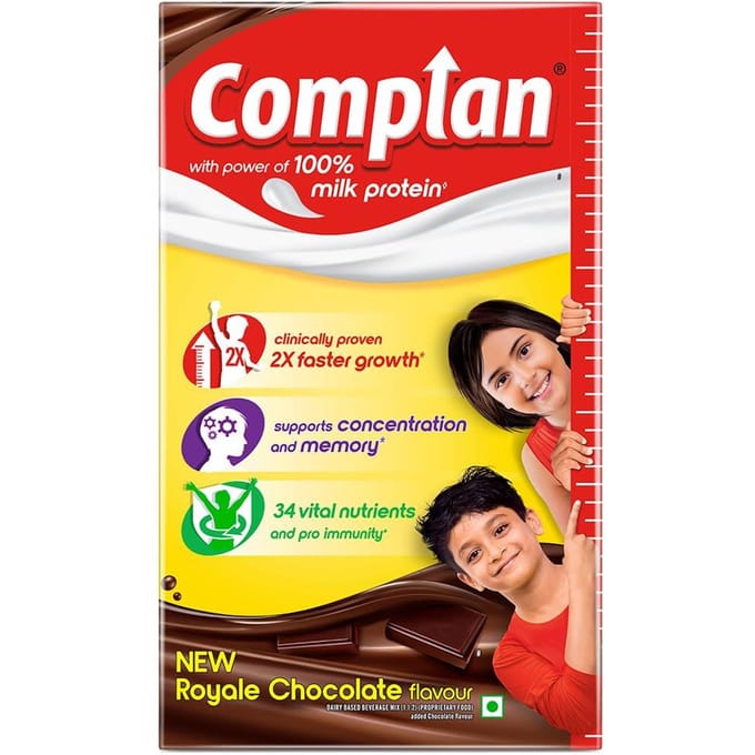 Complan Voedingsdrank Poeder voor Kinderen Royale Chocoladesmaak 1 kg Doos Hoog Eiwit Groei