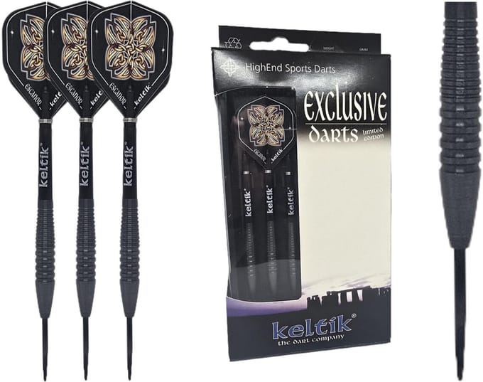 Steeldartpijlen Keltik Ardan 26g Black â€“ 90% Tungsten