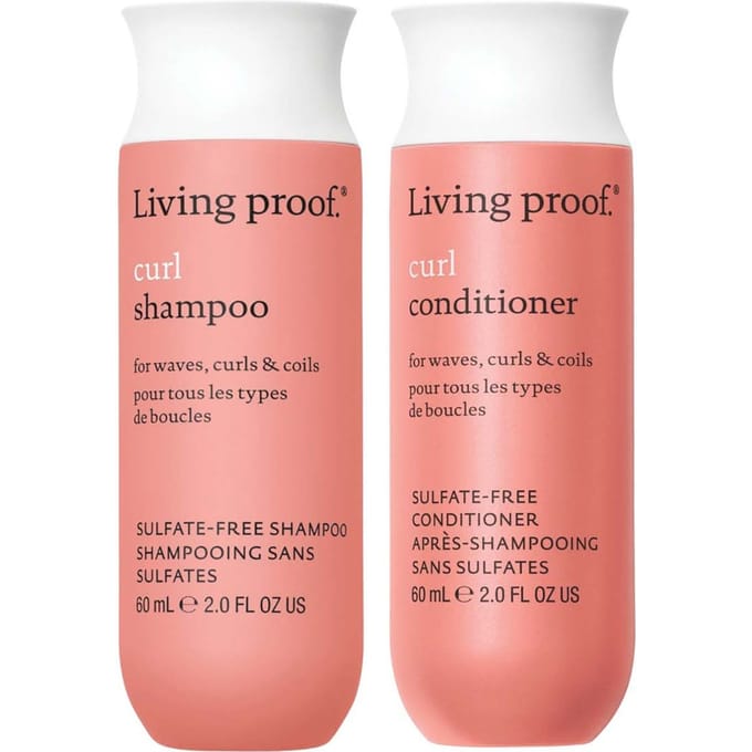 Living Proof Curl Shampoo and Conditioner Travel Size Bundle for Stronger, Hydrated, Healthier Looking Curls