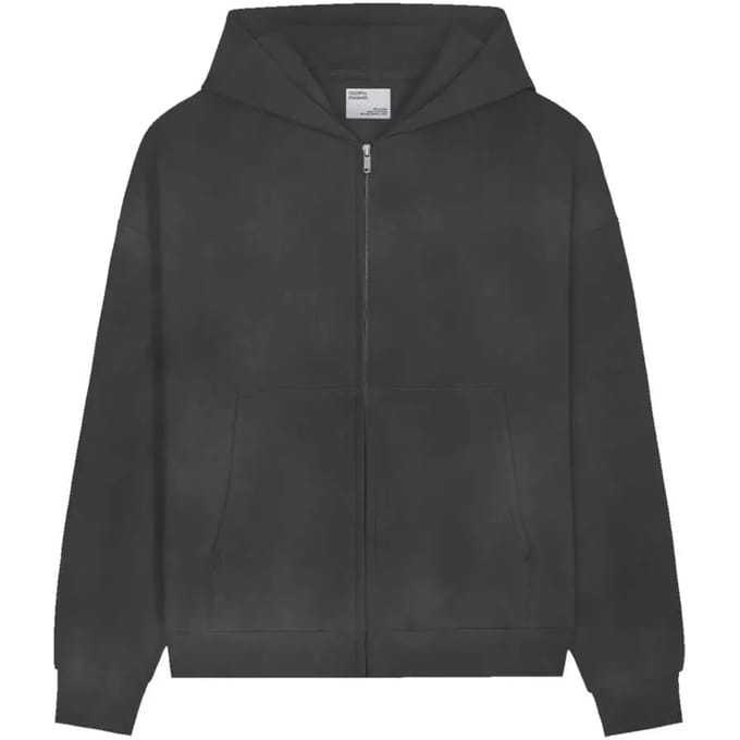 Oversized zip-up hoodie Colorful Standard Organic faded black