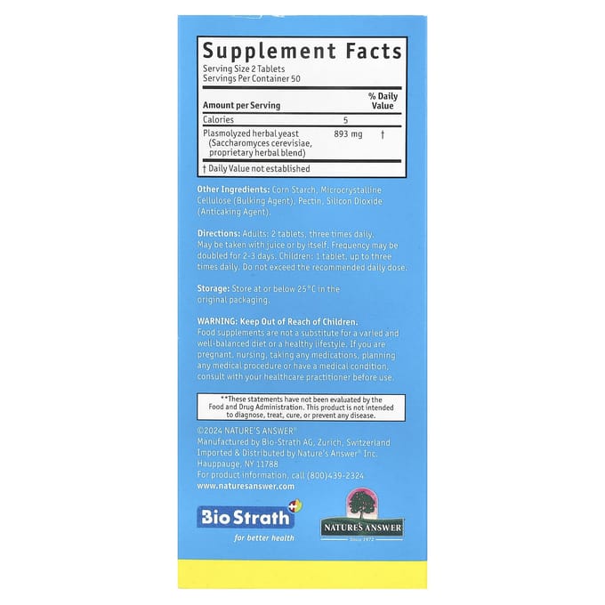 Bio-Strath, Gefermenteerde Kruiden Gist Postbioticum, 100 Tabletten