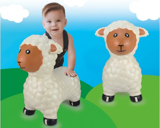 Jamara Skippybal - 460590 Skippydier Schaap Wit Junior met Pomp