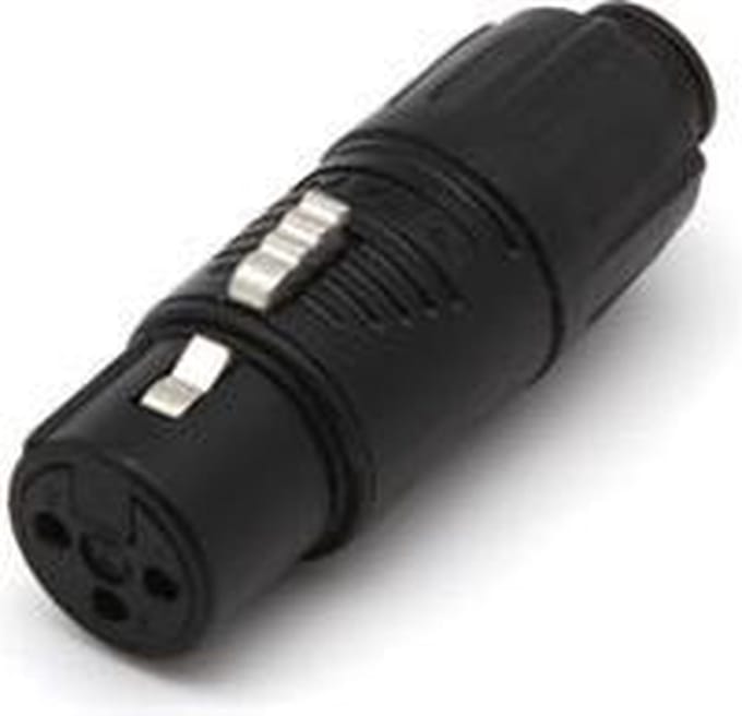 REAN TINY - XLR-ADAPTER VROUWELIJK NAAR MANNELIJK - ZWART (RA3FTB)