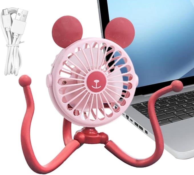 Kinderwagen Ventilator - Octopus Ventilator - Frisse Lucht - Stil Ontwerp - 10.7 cm - Roze