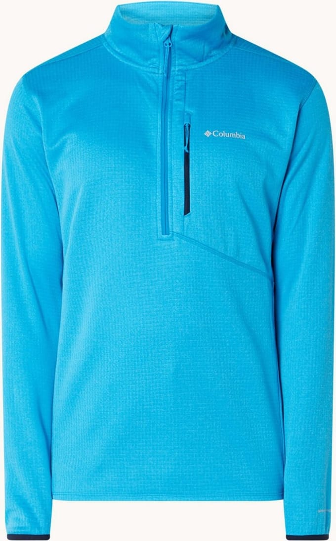 Columbia Park View trainings longsleeve met halve rits - blauw - Maat S