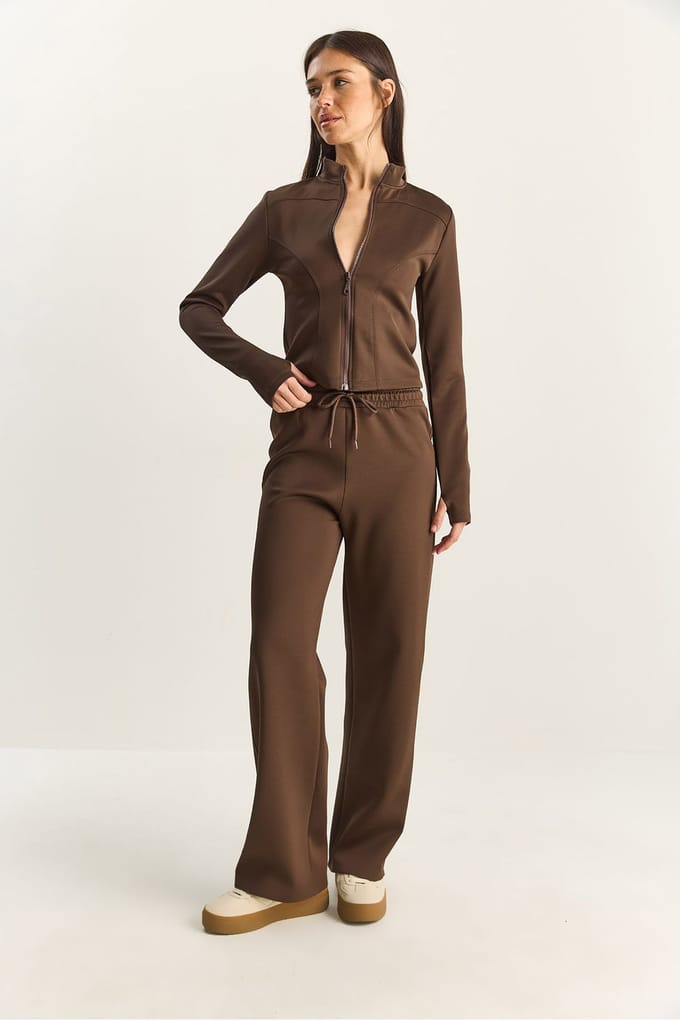 Jas en rechte broek twee-delige set