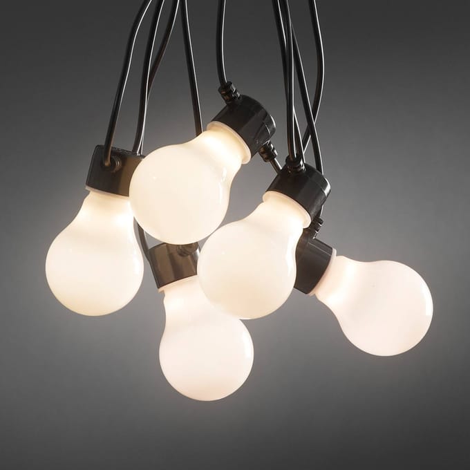 Konstsmide 2388 - Snoerverlichting - 10 lamps 80 LED zeer energiezuinig - 450 cm - 24V - voor buiten - warmwit