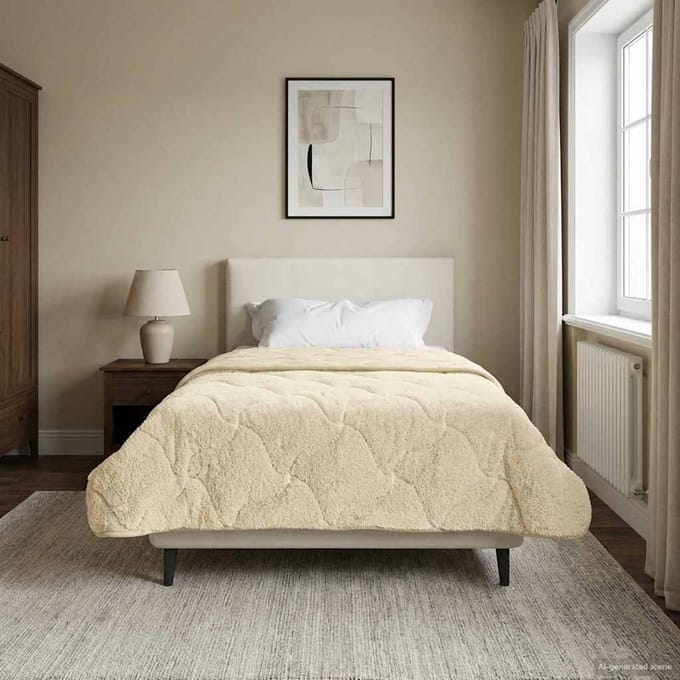 vidaXL - Winter - Duvet - 155 - x - 200 - cm - Winter - Crème - Ademend