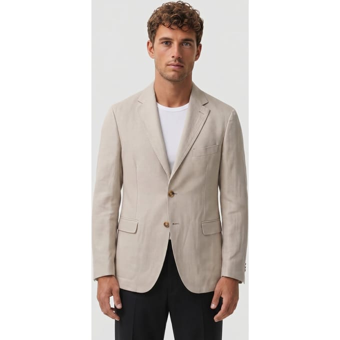 Brooks Brothers Jacket Regular Lining Linen Natural Größe: 52 | Blazer Outlet | Herren | Weiß