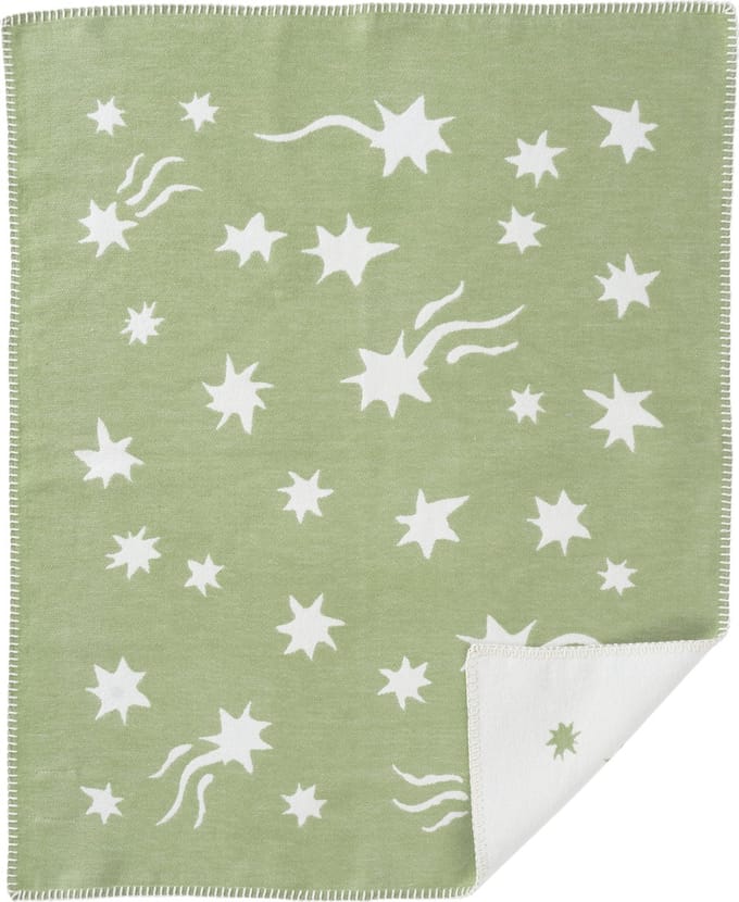 Klippan wiegdeken eco katoen Shooting Star faded sage