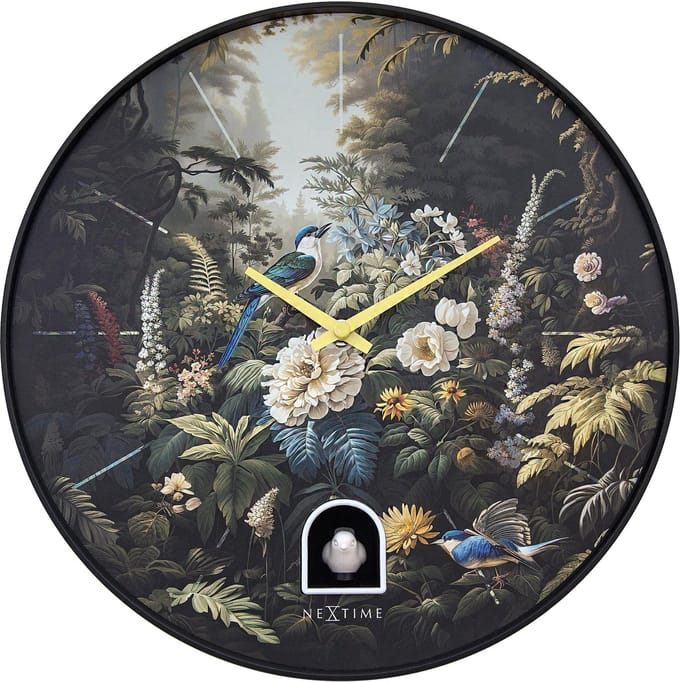 Wandklok 30cm - Koekoek - Zwart - ABS - NeXtime 'Vanity Cuckoo'