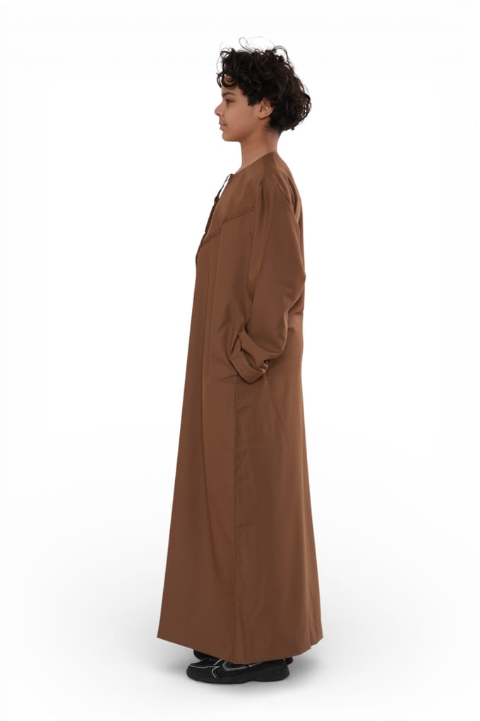 Kinderen jongens Eid Camel Brown Marokkaanse Jubba Robe Djellaba Ramadan Eid Thobe - K-HM11