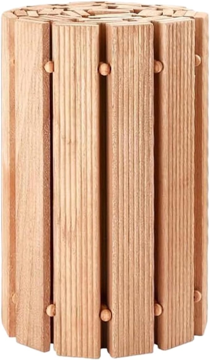 Houten Tuinpad - Loopbrug Buiten - Gazon Terras - Antislip Uitrolbaar - 44x23x23cm - Natuurlijk Hout