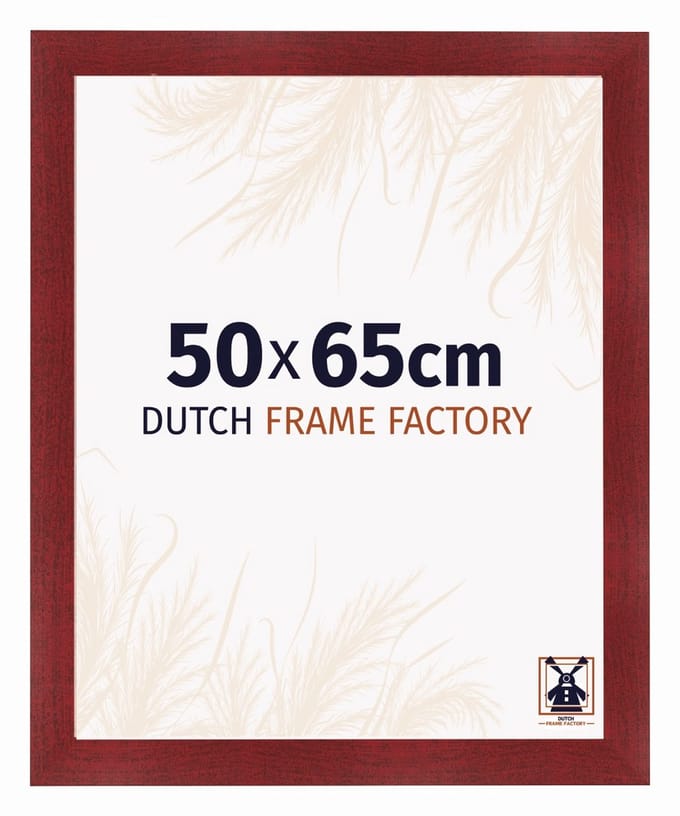 Fotolijst 50x65 cm - MDF - Wijnrood Geveegd - Praag