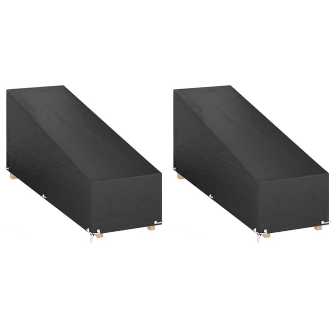 vidaXL - Ligbedhoezen - 2 - st - met - 12 - oogjes - 205x75x40/70 - cm - polyetheen