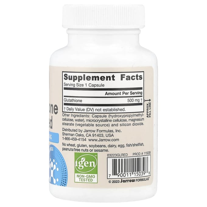 Jarrow Formulas, Vegan Glutathione Reduction, 500 mg, 60 Veggie Capsules