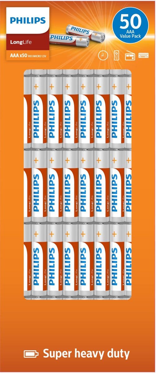 Philips Longlife - AAA Batterijen - 50 stuks