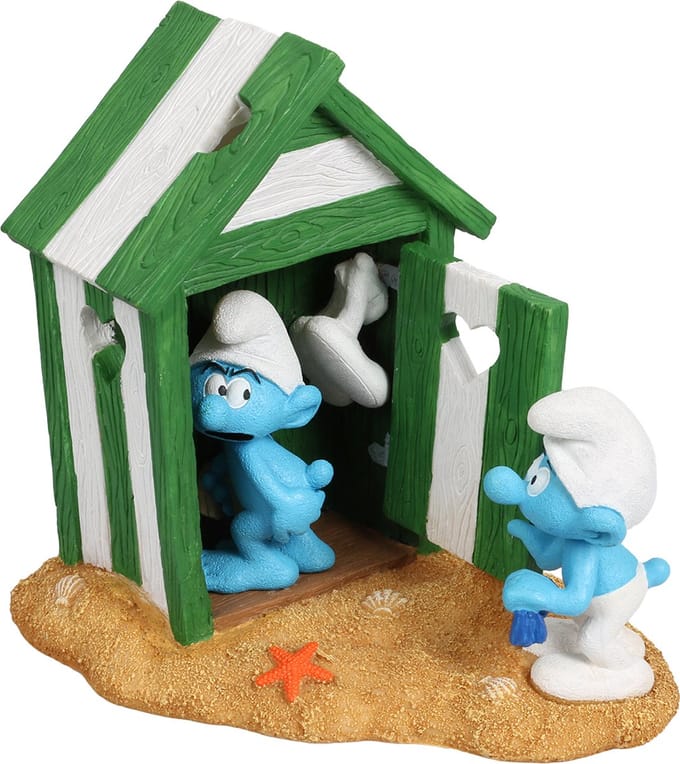 Aqua della smurfen strand cabine 14,5x11,4x14,6cm meerkleurig