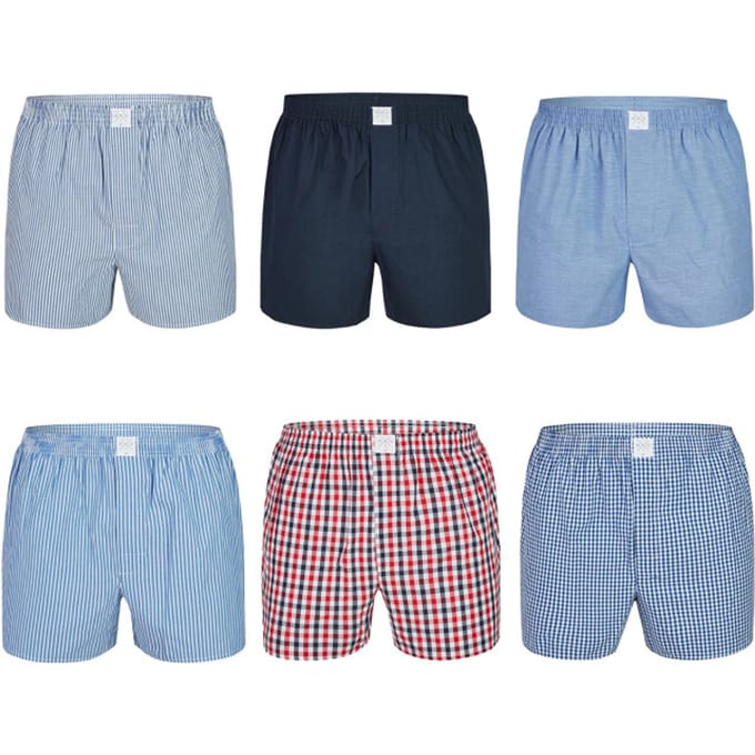 MG-1 Wijde Boxershorts Heren 6-Pack Classics Multipack - Maat M - Losse boxershort heren | Gulp + Knoopsluiting