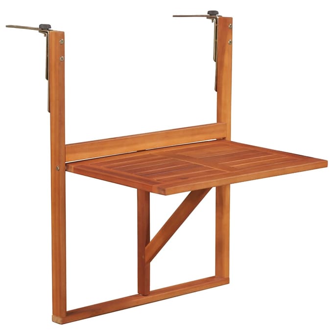vidaXL - Balkontafel - hangend - 64,5x44x80 - cm - massief - acaciahout