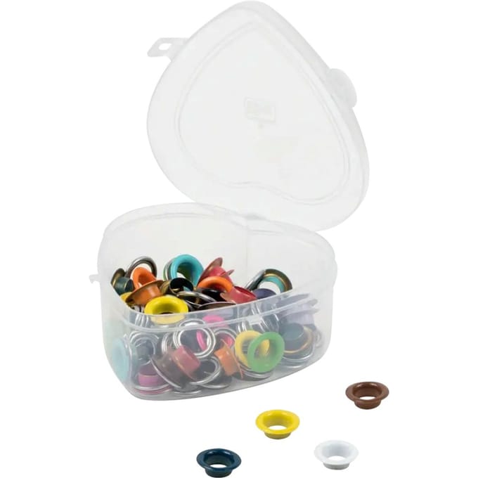 Prym Oogjes met schijfjes Gekleurd, Ø 11 mm, in hartendoosje