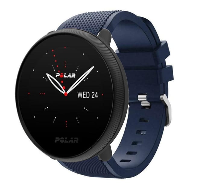 Polar Ignite 2 twill siliconen band (donkerblauw)