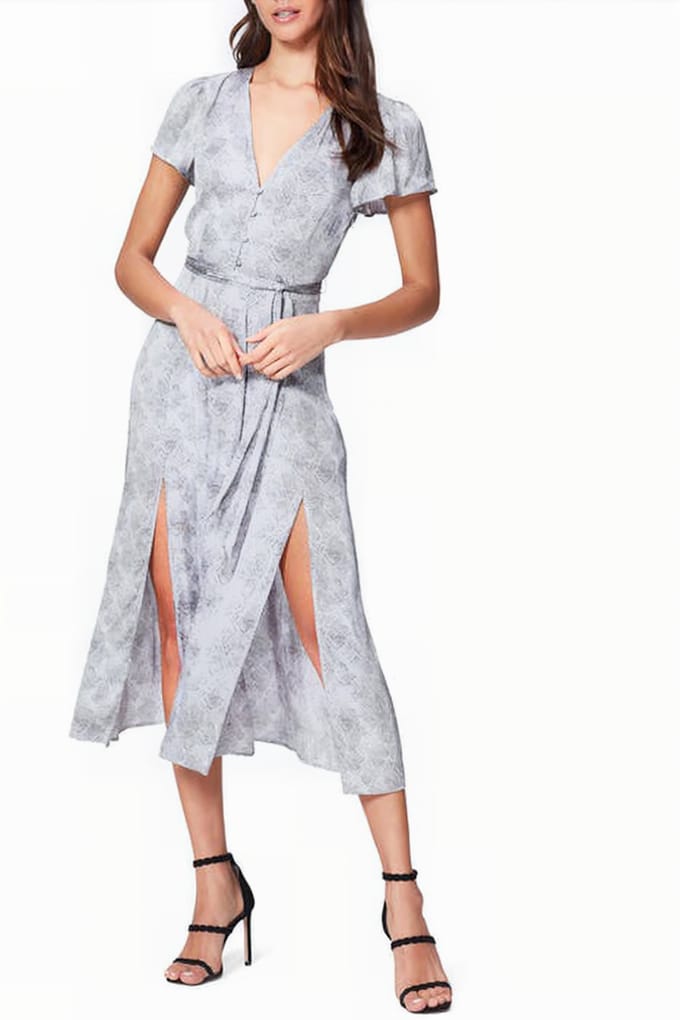 PAIGE Alayna Dress Silver Maat: XS | Midi Jurken Outlet | Dames | Grijs