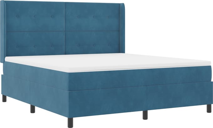vidaXL - Boxspring - bed - met - hoofdeinde - Blauw - 180 - x - 200 - cm - Fluweel
