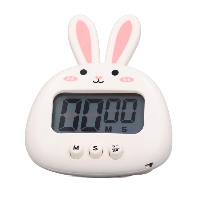 Minuteur Digital Cartoon ABS Portable Léger Simple à Utiliser Minuteur Cartoon Mignon pour Cuisine Cuisson Lapin Blanc gray