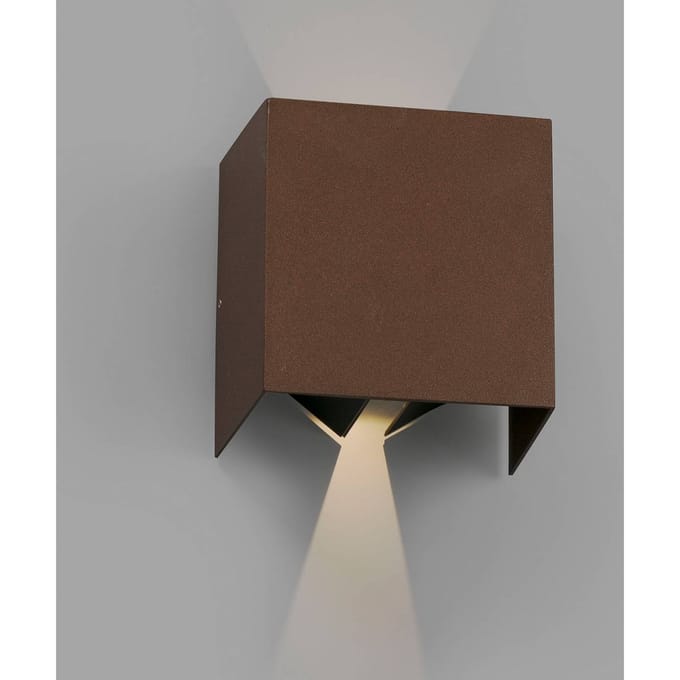 FARO BARCELONA LED buitenwandlamp Olan, roestbruin