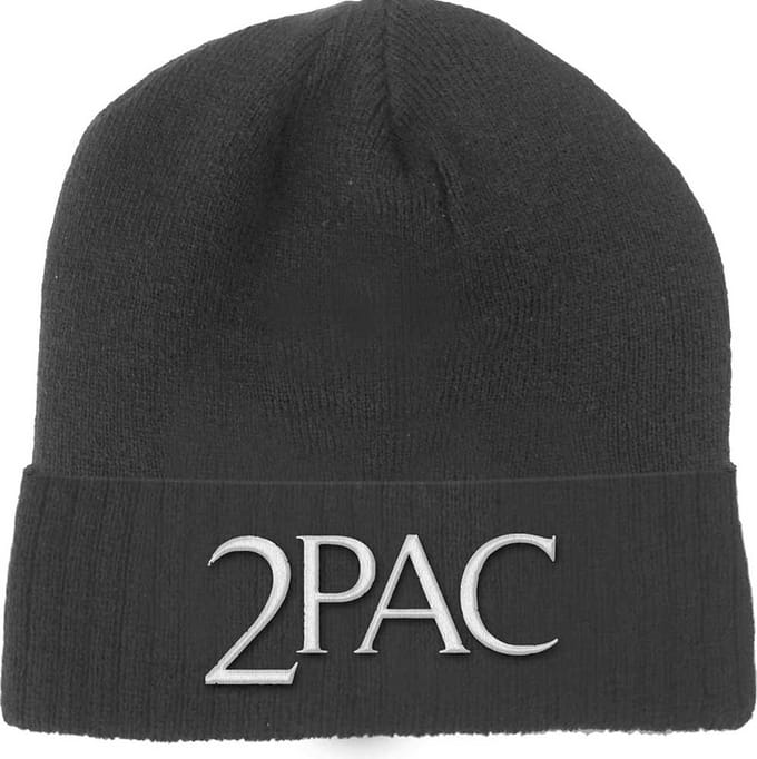 Tupac Beanie Muts Logo Zwart