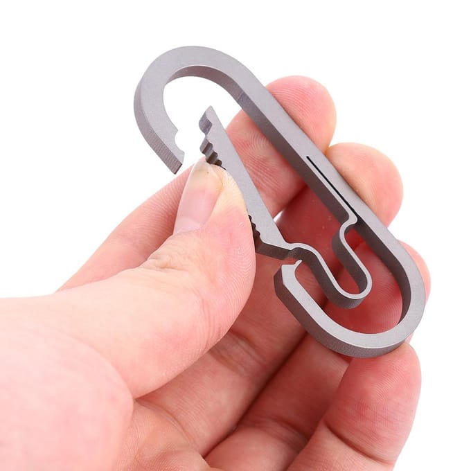 Sleutelhanger Sleutelhanger Splitring Ketting Ronde Sleutelringen Titaniumlegering voor Buitengebruik gray
