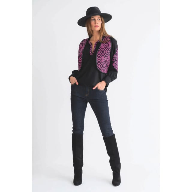 MAICAZZ Knits hadar vest ikat magenta wi23.65.204