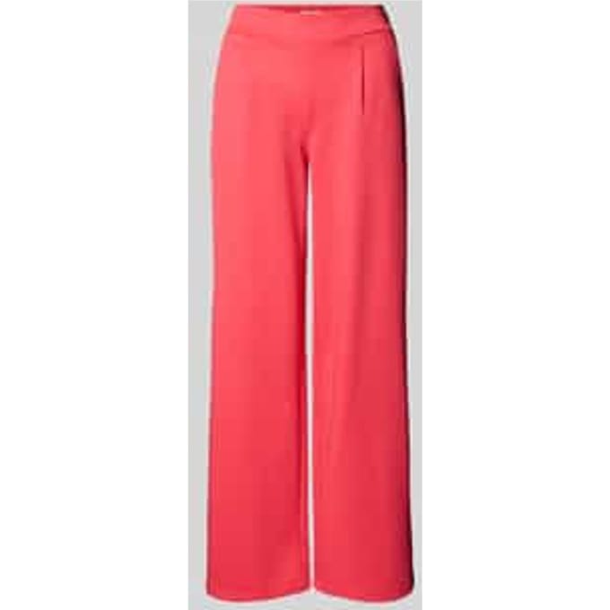 Wide leg stoffen broek met bandplooien, model 'KATE Long'