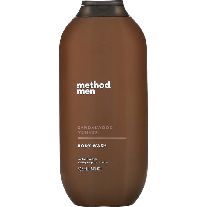 Méthode, Homme, Gel douche, Bois de santal + Vétiver, 530 ml (532 ml)