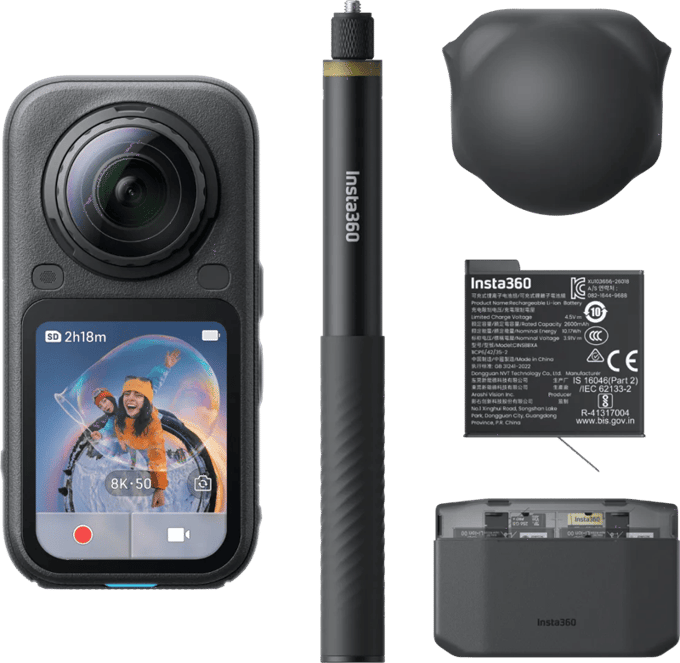 Insta360 - X6 Essentials Bundle Midnight Black - Actioncam - Videocamera