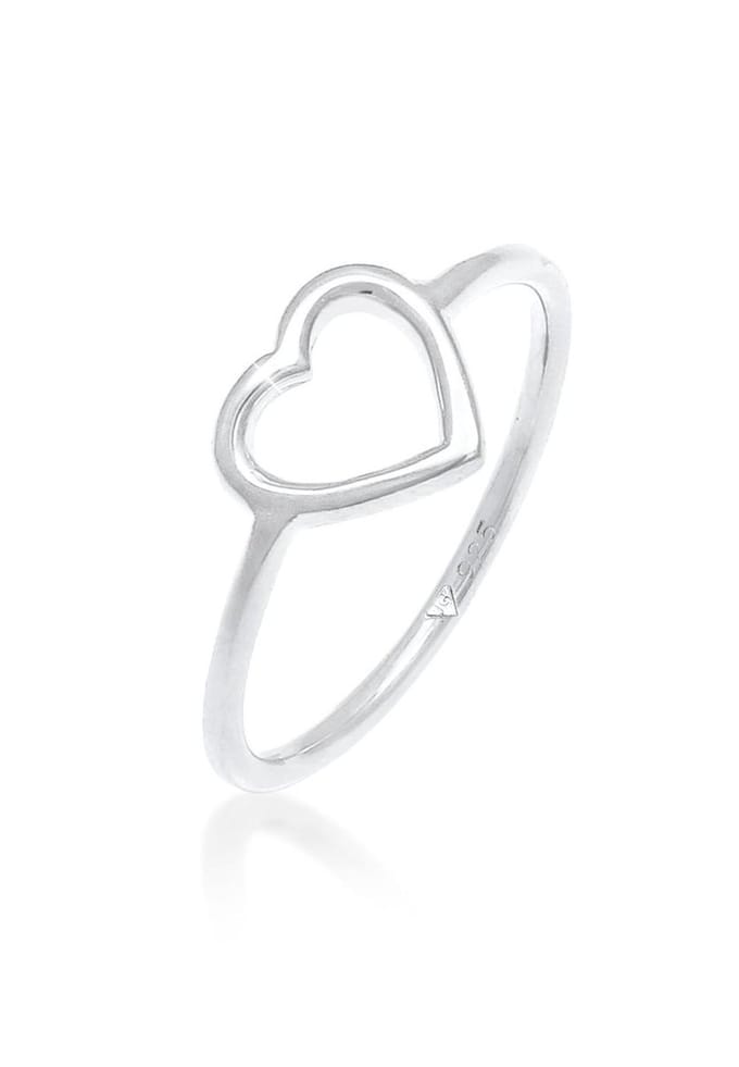 Elli - Ring - Dames Hart Uitgesneden Filigraan Trend in 925 Sterling Zilver - Dames