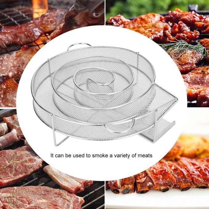 BBQ Zalm Vlees Brand Ronde RVS Koude Rook Generator white
